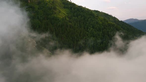 A Flight Through Mountain Clouds