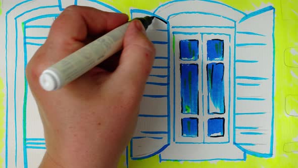 Draw a Door and a Window to the House