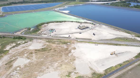 high altitude overview of Piney Point phosphate cleanup site
