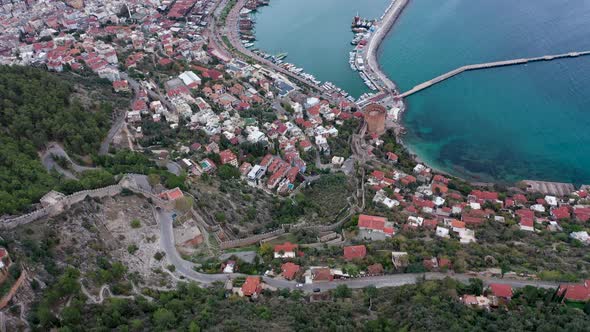 Alanya Castle Alanya Kalesi Aerial View of Mountain