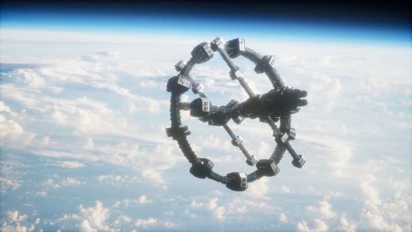 Earth and Outer Space Station Iss alt