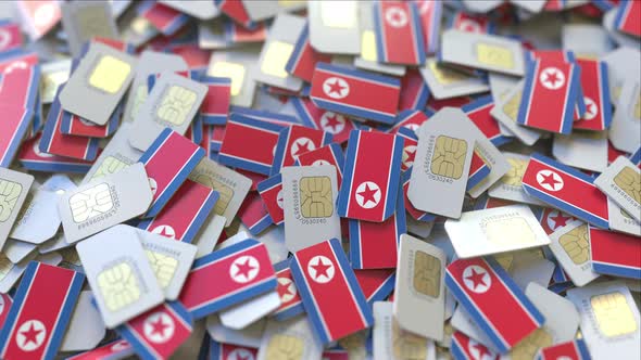SIM Cards with Flag of North Korea