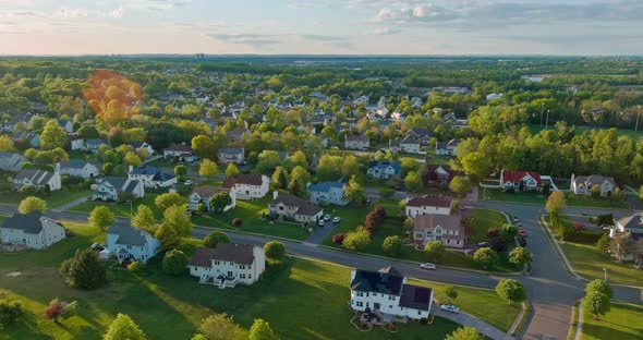 Aerial View of Residential Neighborhood Housing Development District East Brunswick New Jersey