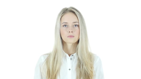Young Woman, White Background