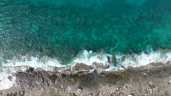 Texture of the sea and a beautiful sunset