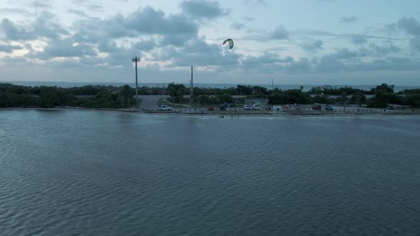 Panoramic Footage of Kate Surfing Man Rider