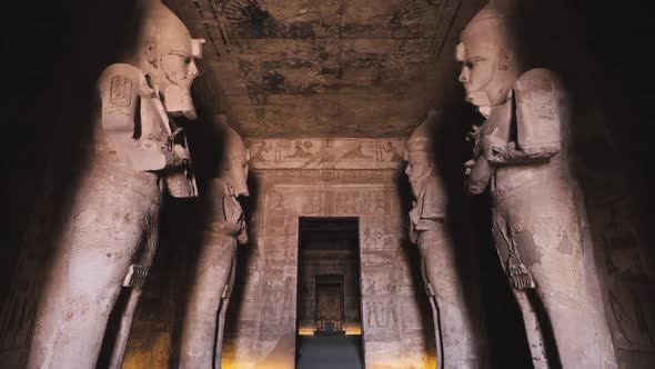 Interior Statues Of Abu Simbel Temple