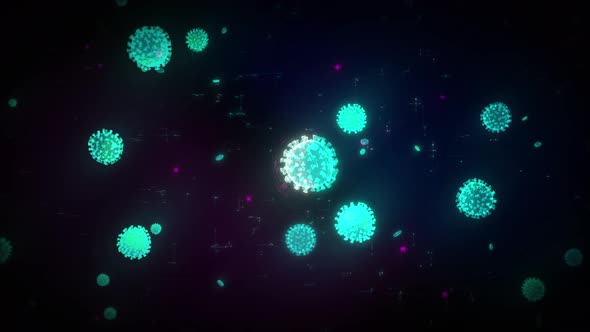 Attractive Background With Animation Of Covid 19 Infection Disease Cells