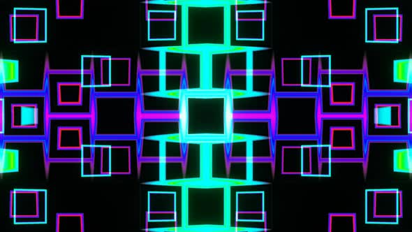 Squares colorful led neon party background