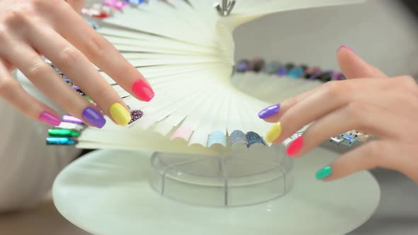 Multicolored Manicure and Nail Samples