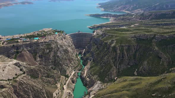 Chirkeyskaya Hydroelectric Power Station on the Sulak River in Dagestan