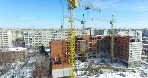 Construction of Building in Winter