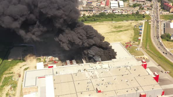 Burning meat processing plant
