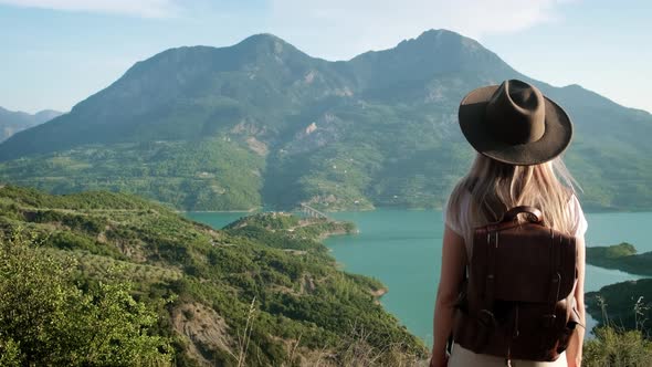 Tourist Woman Admiring View