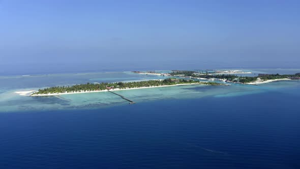 Aerial Shot of the Maldives island Olhuveli