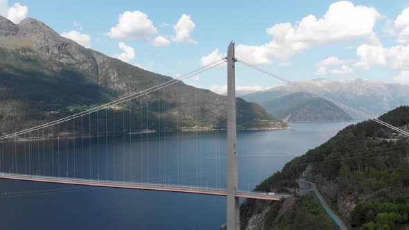 The Hardanger Bridge (Hardangerbrua), suspension bridge across Eidfjorden Norway