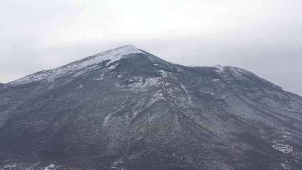 Winter scenery of Rtanj mountain by winter 4K aerial footage