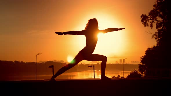 Girl Doing Asana at the Open Air