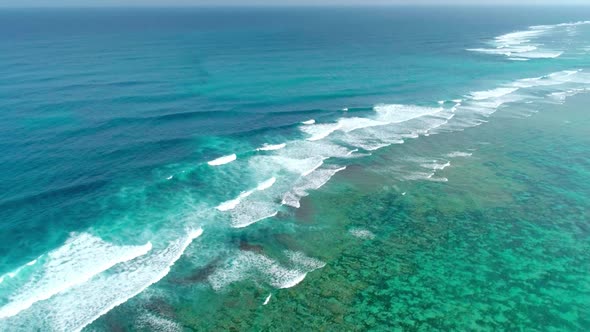 Aerial Flight Over The Ocean