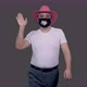 Homosexual Man in Anti Covid Lgbt Mask and Pink Hat Walks Saying Hello, Alpha in - VideoHive Item for Sale