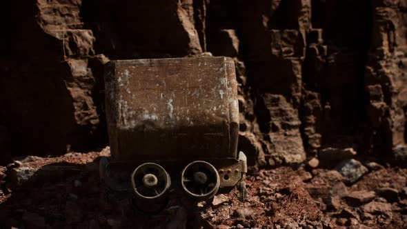 Abandoned Gold Mine Trolley Used To Cart Ore During the Gold Rush alt