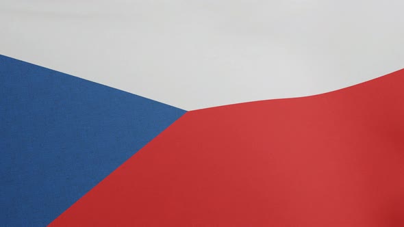 National Flag of Czech Republic Waving Original Size and Colors 3D Render Flag of Czechia Textile