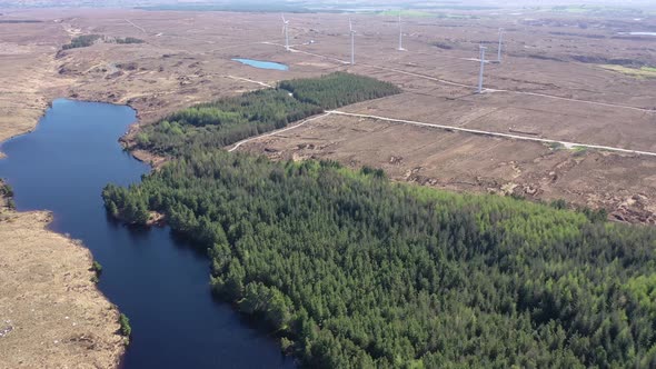 Aerial View of the Loughderryduff Windfarm Between Ardara and Portnoo in County Donegal - Ireland