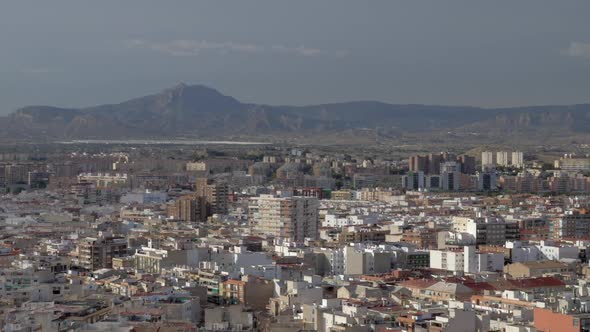 An Aeral View of Sunny Alicante Against Beautiful Mountains