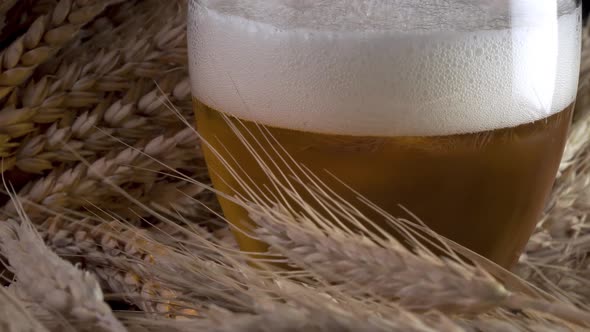Beer with Foam and Wheat