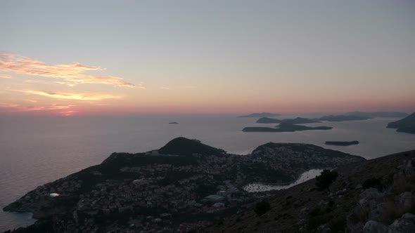 Timelapse of sunset over Dubrovnik 