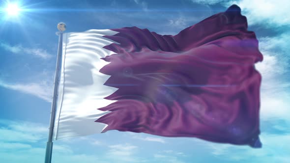 4K 3D Qatar Flag