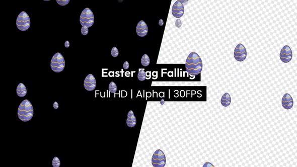 Purple Easter Egg Falling with Alpha alt