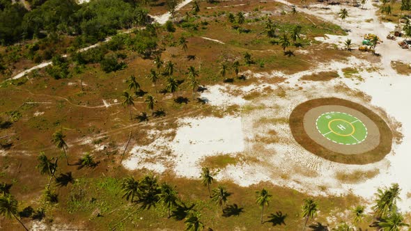 Helipad on a Tropical Island. Balabac, Palawan, Philippines