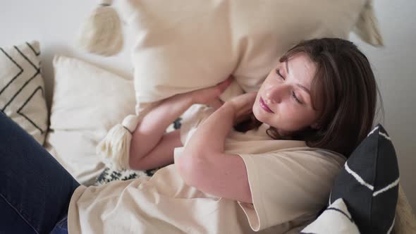 Peaceful Woman Goes to Rest on a Woman's Day