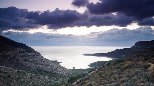 Greek Coastline On Peloponnese Mani, Timelapse