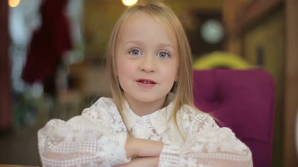 Beautiful little girl with long blonde hair alt