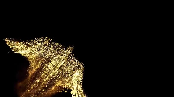 Animation Of A Fly Bird Made Of Gold Particles