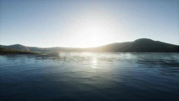 Beautiful Calm Lake with Sunset alt