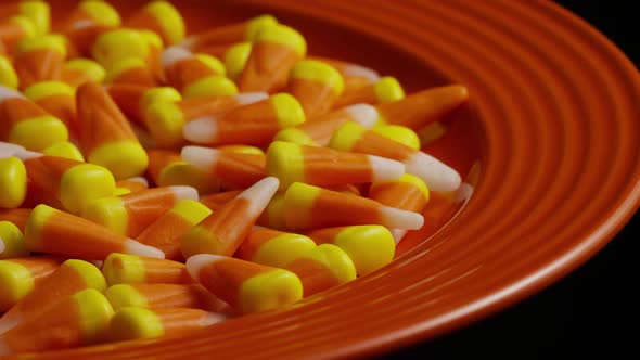 Rotating shot of Halloween candy corn - CANDY CORN 031