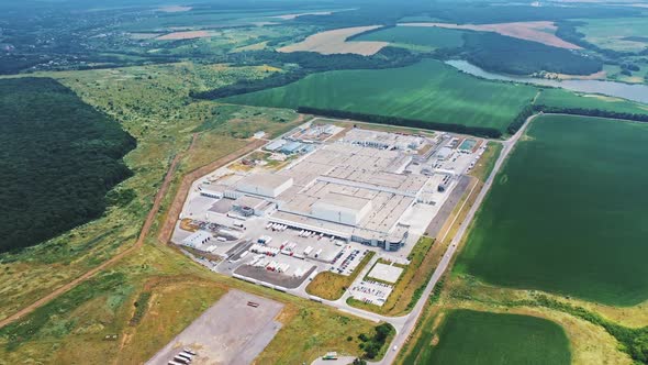 Aerial footage of a large industrial complex. Industrial background.