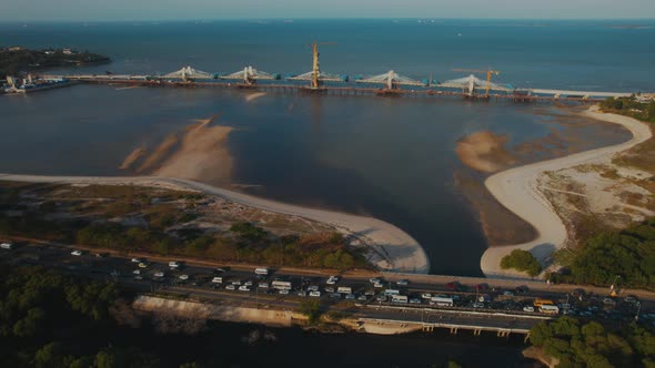 Aerial view of Tanzanite Bridge, Dar es salaam, Tanzania