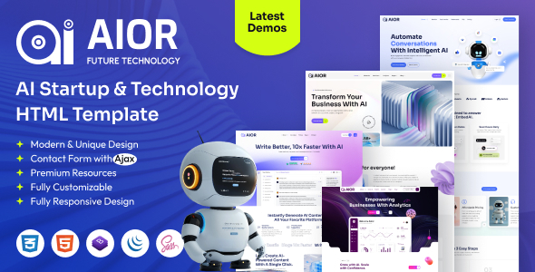 Aior - AI Startup & Technology HTML template