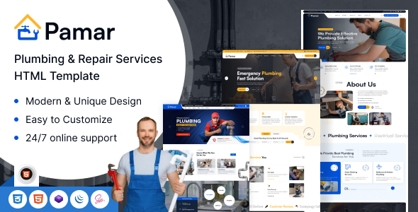 Pamar - Plumbing & Repair Service HTML Template