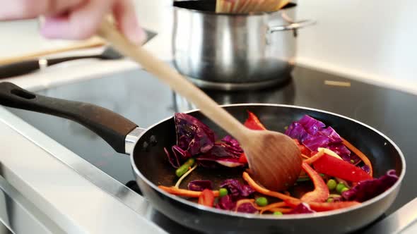 Man preparing a food in kitchen