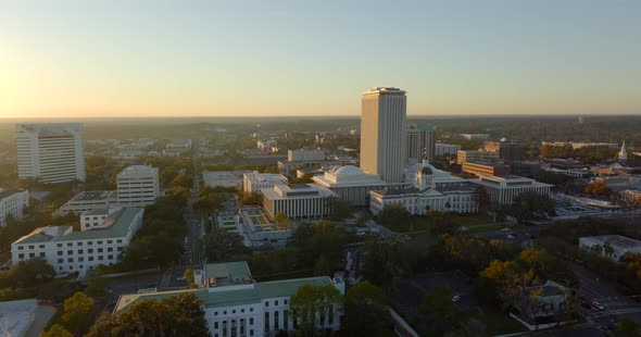 Florida State Capitol Building Tallahassee. 5k Aerial Drone Video