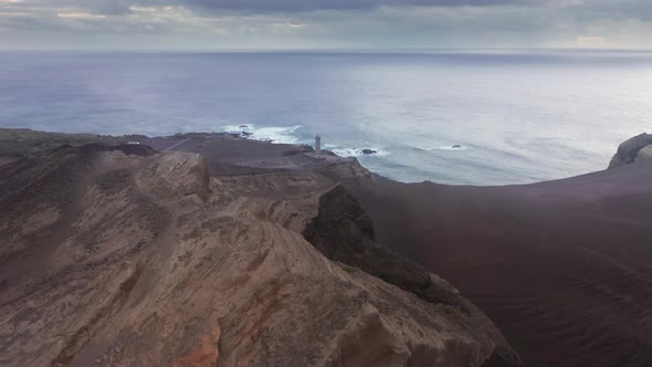 Sportsman Looking Volcanic Landscape of Faial Island Azores Portugal Europe