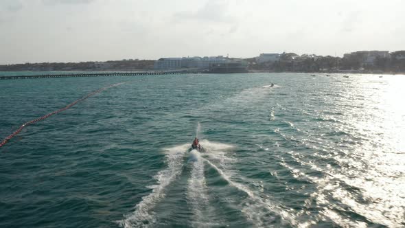 Riding Jetski on the Caribbean Sea