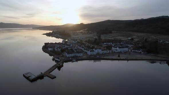 Oban a Loch Side Town in Scotland at Sunset