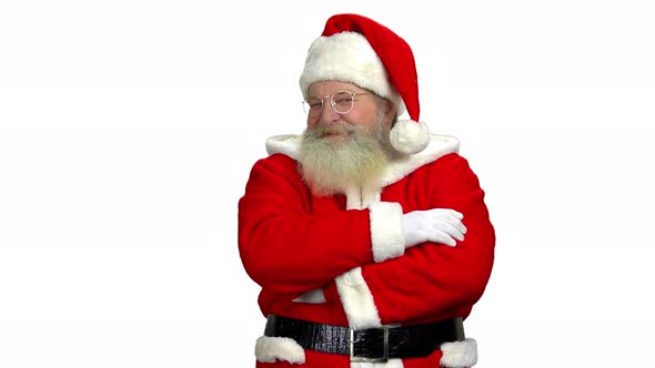 Santa with Arms Crossed Isolated.