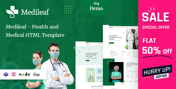 Medileaf - Health and Medical HTML Template